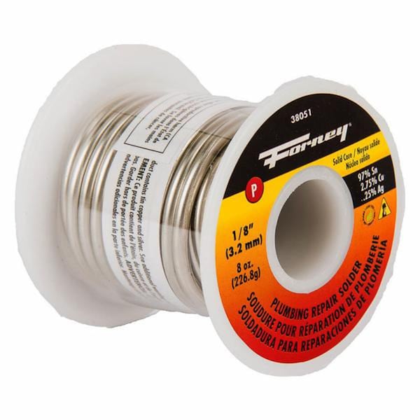 Forney Solder, Lead Free LF, Plumbing Repair, Solid Core, 1/8 in, 8 Ounce 38051 - main